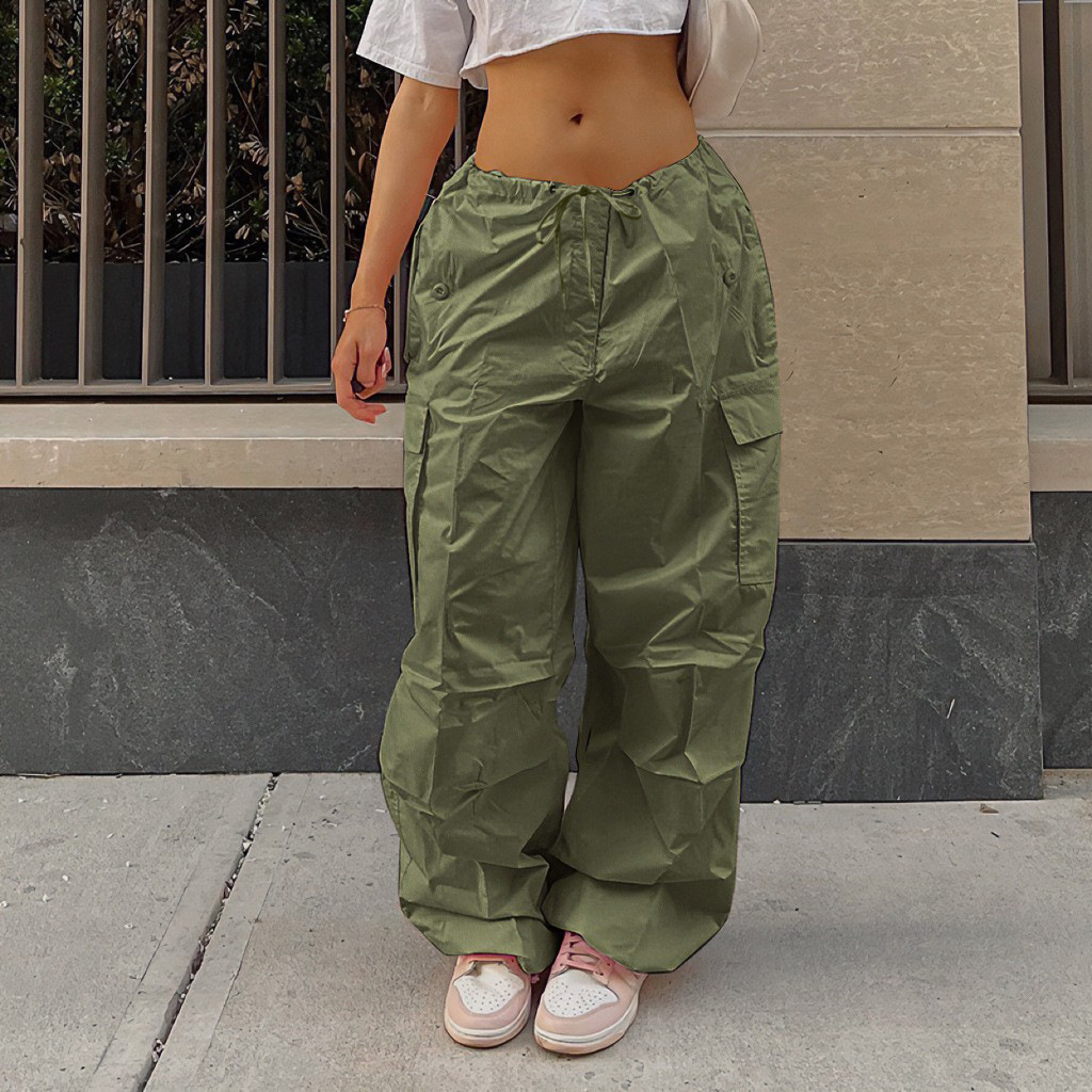 2023 Nové pouliční volné cargo kalhoty Podzimní móda Ležérní kalhoty s nízkým pasem Velké štíhlé legíny_voghion.com