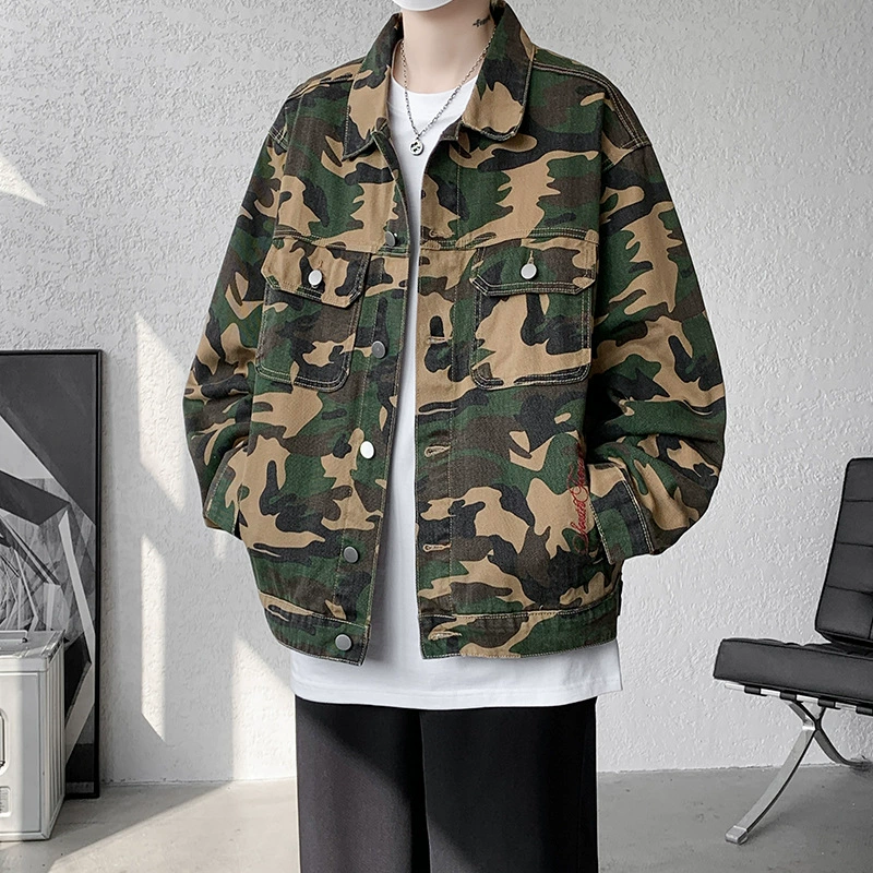 2024 новый уличный сюртук куртка специального размера новый дикий мужской камуфляжный куртка с длинными рукавами
