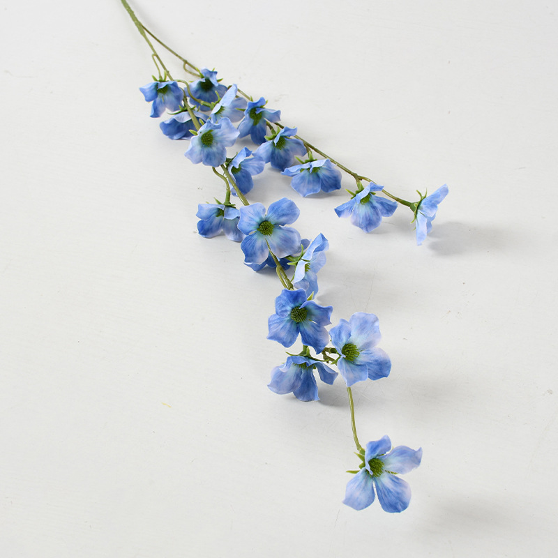 Flor artificial flor azul material boda salón decoración del hogar Rosa artificial Flor de plástico al por mayor