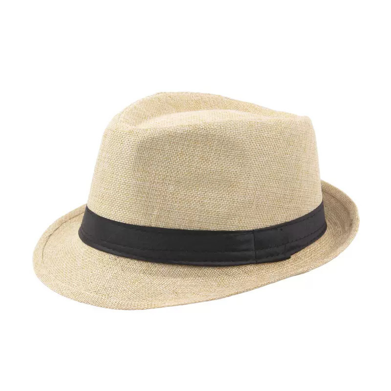 夏の男女同モデルのジャズ帽の日焼け止め通気性のある日よけの麦わら帽子は麻のビーチ帽の英倫の復古の小さい礼帽をまねます。|undefined