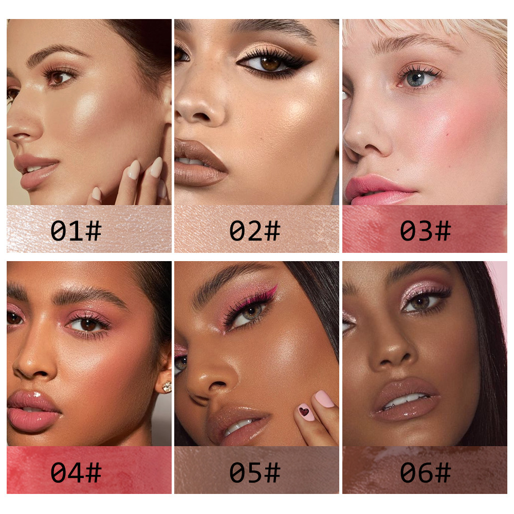 Julystar Facial Blush, Long-lasting Pearlescent Lip Brightening, Natural Highlight Contouring Liquid Set Wholesale undefined