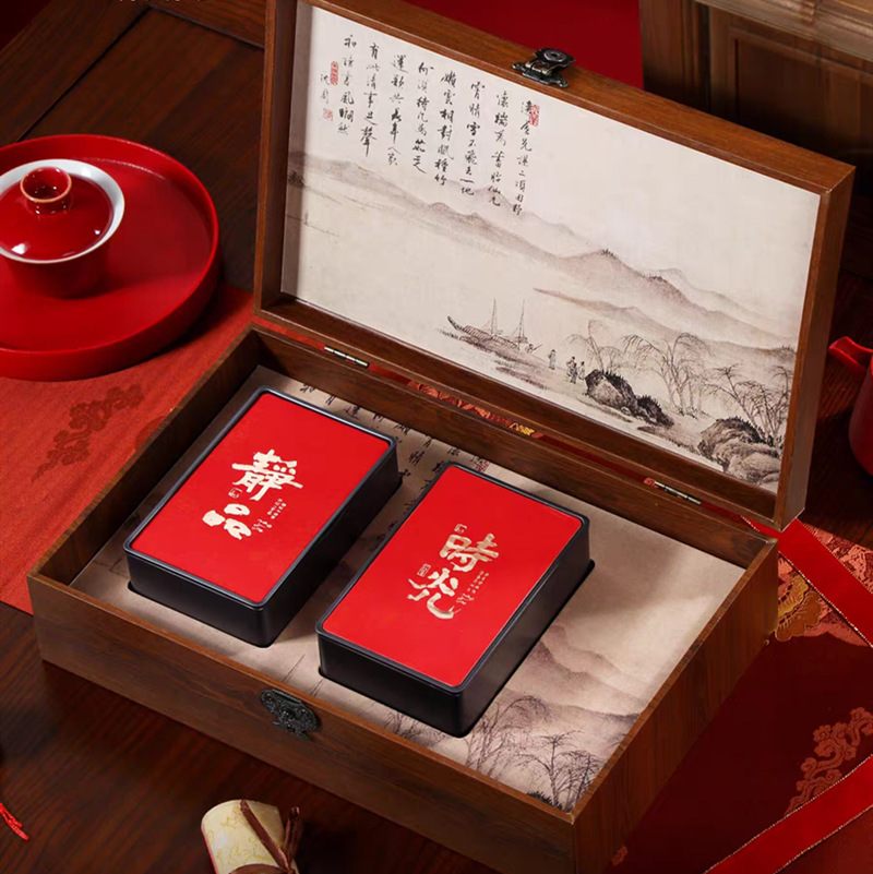 茶叶包装盒红茶普洱茶礼盒空盒铁观音大红袍铁罐半斤一斤装礼品盒