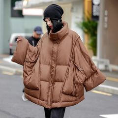 宽松加厚羽绒服女冬季新款减龄A版中长款大口袋时尚白鸭绒外套潮