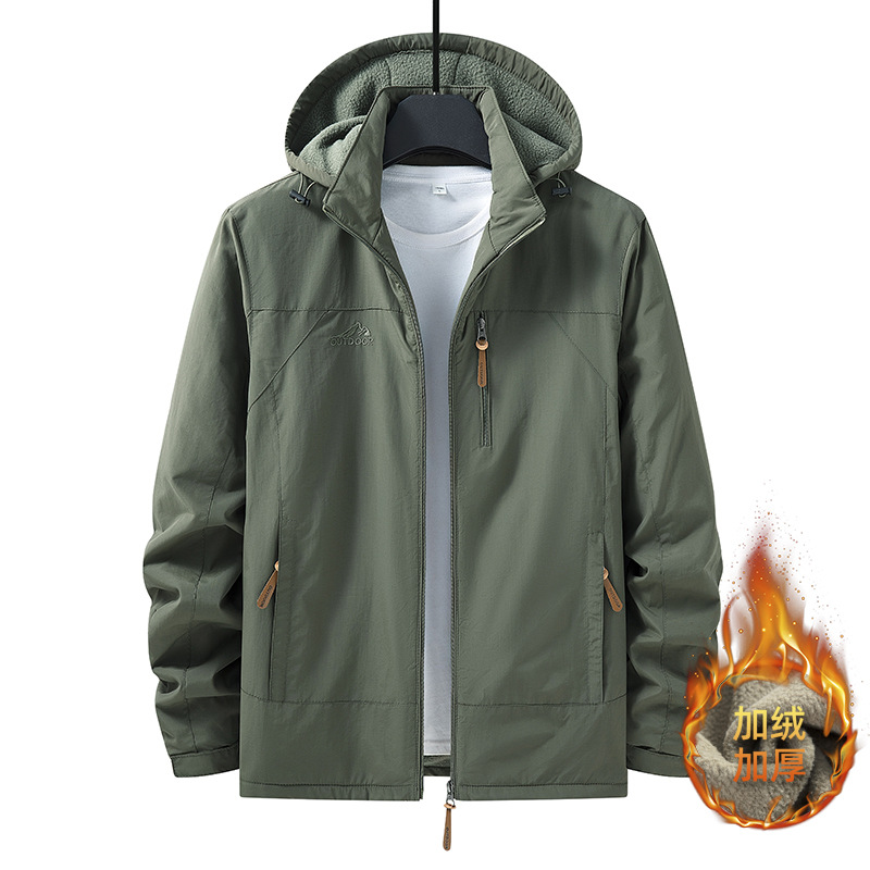 Chaqueta con Capucha para Hombre de Nailon Impermeable y Transpirable para Uso Casual