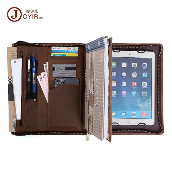 Cross-Border Mini iPad Bag, Retro Crazy Horse Leather Tablet Protective Case, Business Multi-Functional Bag, Computer Bag