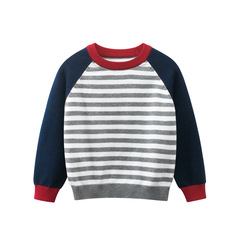 Korean children's clothing children's sweater wholesale 2024 spring boys' sweater striped pullover base one piece consignment sale