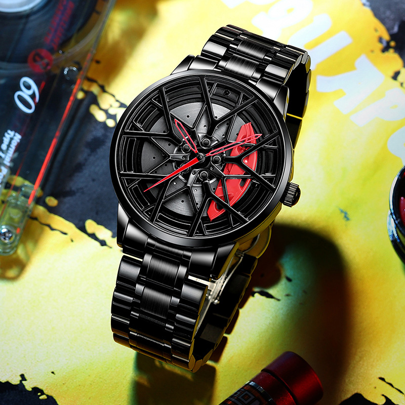 Svj reloj hombres importados original movimiento rueda cubo reloj hueco tridimensional freno disco impermeable forjado modificado impermeable