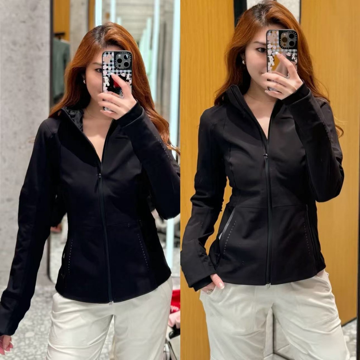 New Women's Hooded Soft Shell Plus Velvet Sports Jacket Outdoor Waterproof Sports Jacket Waist Slimming