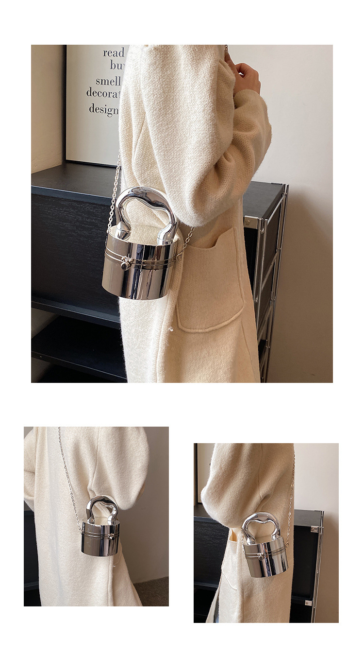 Solid Color Pattern All Seasons Season Women's Arylic Solid Color Streetwear Lock Clasp Circle Bag