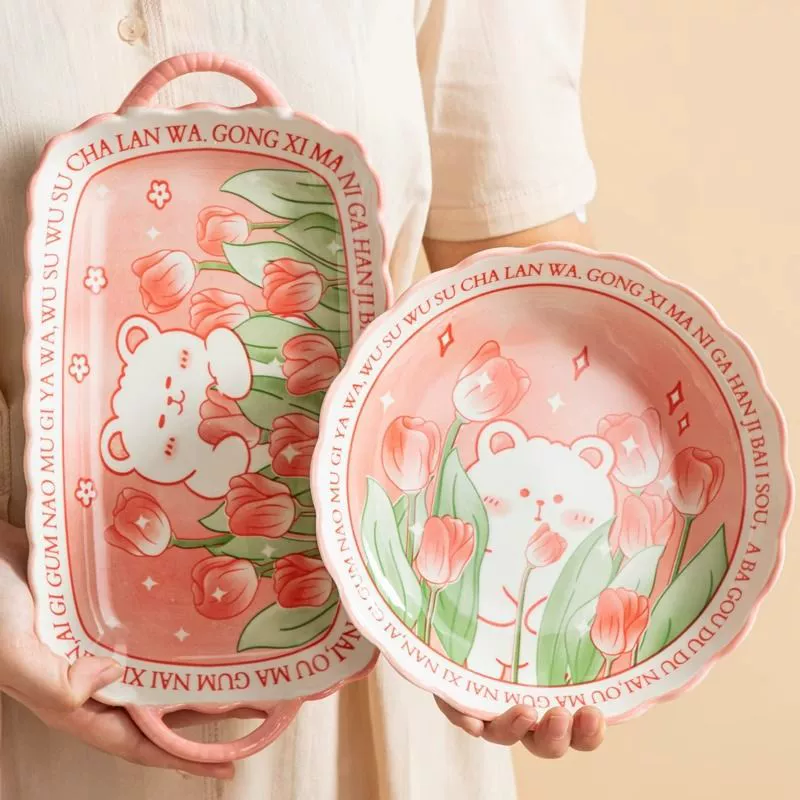 Cartoon set, ceramic high quality tableware for home use, (Cross-border trading)