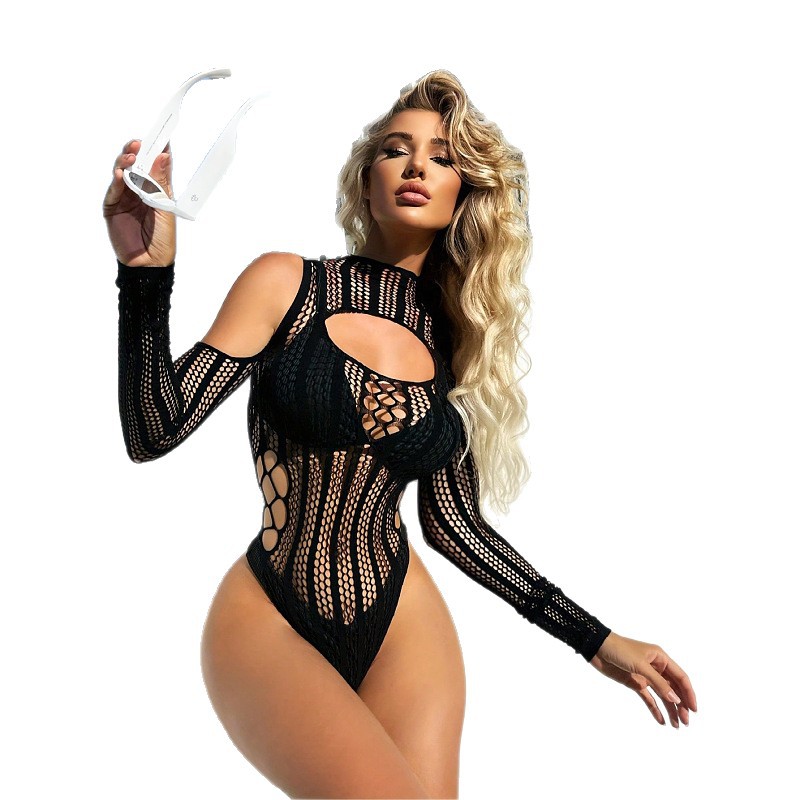 Conjunto de Bikini Body Sexy de Nailon con Diseño Calado para Citas en Pareja