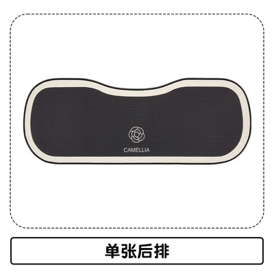 Camellia Car Cushion Universal Four Seasons Black Seat Cushion Fabric Seat Cover Half Bag Seat Cover Car Non-Slip Car Cushion (Four Seasons Pad) - double-flower-camellia-long-cushion-for-three-persons-in-the-back-row-general