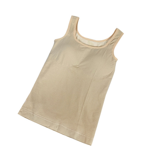 New autumn and winter thickened and velvet U-neck thermal underwear with chest pads and beautiful back thermal vest for women to wear as a base layer