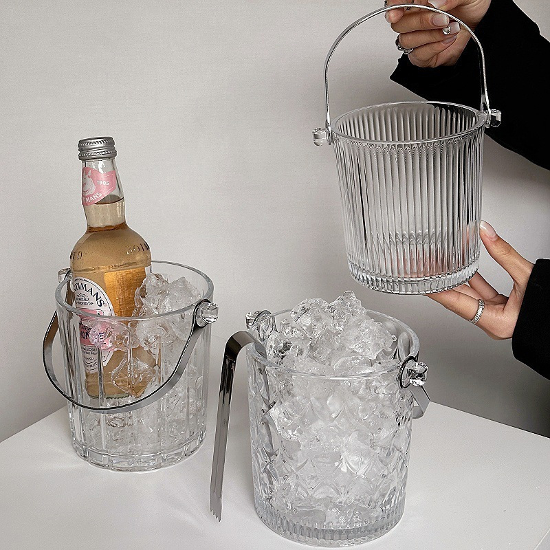 Vivir armoniosamente. Bar de hielo de vidrio portátil, bar casero, KTV helado, pequeño hielo europeo, cubos de hielo.