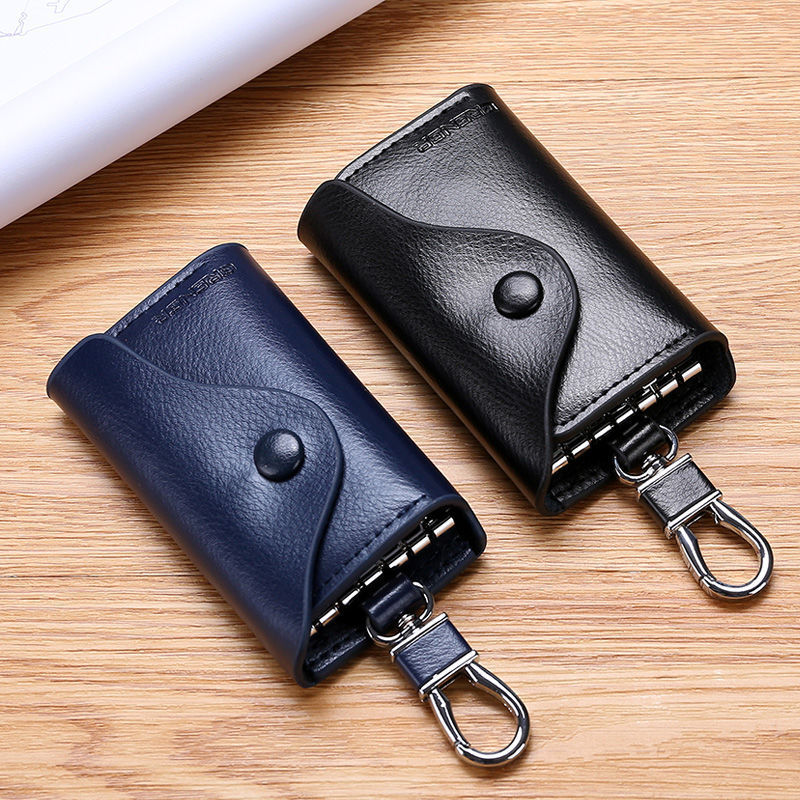 Genuine leather key case High-capacity multi-function man Ladies household fashion Korean Edition automobile Key buckle