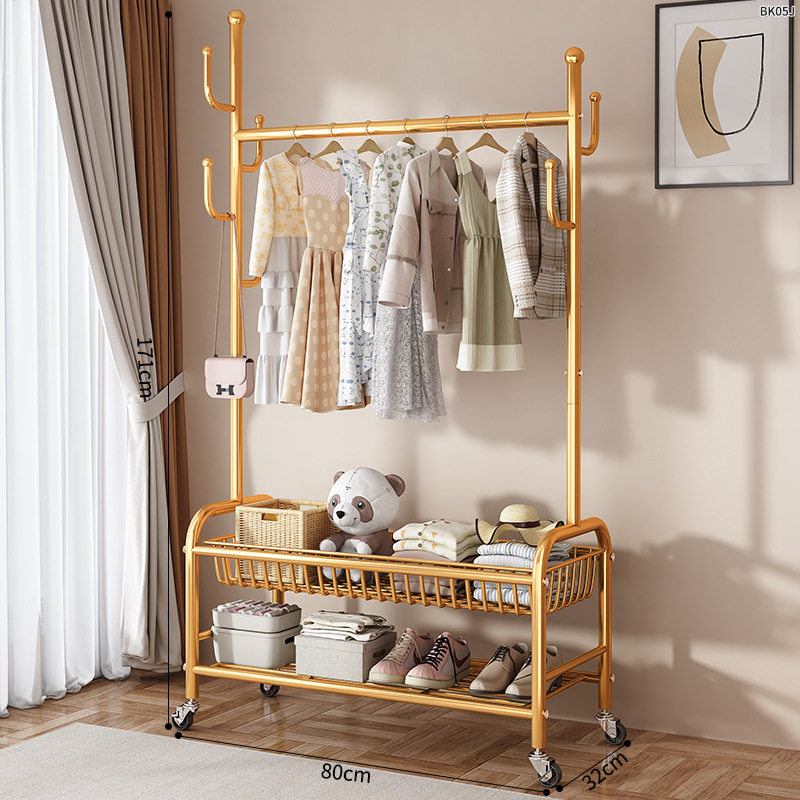 Percha de secado piso dormitorio balcón doméstico colgar ropa percha de sombrero plegable simple interior móvil barra de secado de ropa