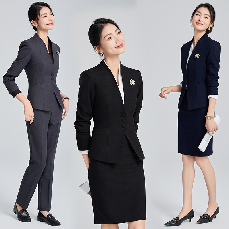 전문 세트 조끼 세트 여성 가을 기질 미용사 호텔 리셉션 쥬얼리 스토어 작업 옷