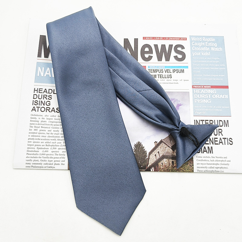 Botón negro de color sólido al contado del fabricante, sin nudos, traje formal transfronterizo europeo y americano, corbata de hombre, hebilla de avión