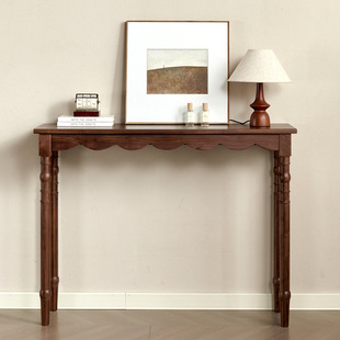 North American Black Walnut Full Solid Wood Entrance Table Retro Home Supply Table American Large and Small Apartment Entrance Table
