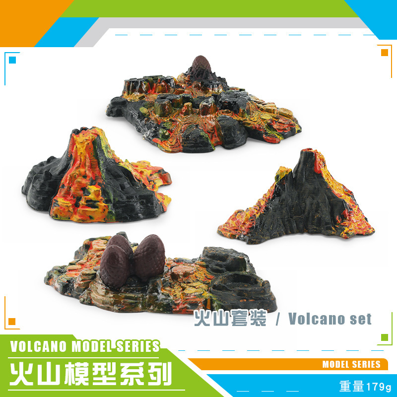 Exportación transfronteriza simulación volcánica y montaña de nieve modelo conjunto de explosión de mesa de arena estática decoración de escritorio juguetes al por mayor