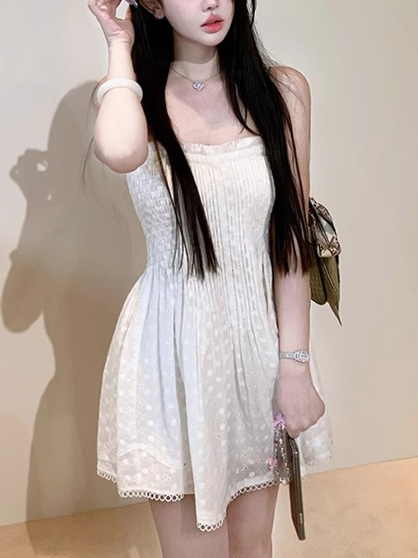 Pure White Flower Strapless Jacquard Dress/Mid-Sleeve Shirt Jacket Sleeveless Pure Desire Suspender Skirt Summer Short Skirt Pure White Flower Strapless Jacquard Dress/Mid-Sleeve Shirt Jacket Sleeveless Pure Desire Suspender Skirt Summer Short Skirt