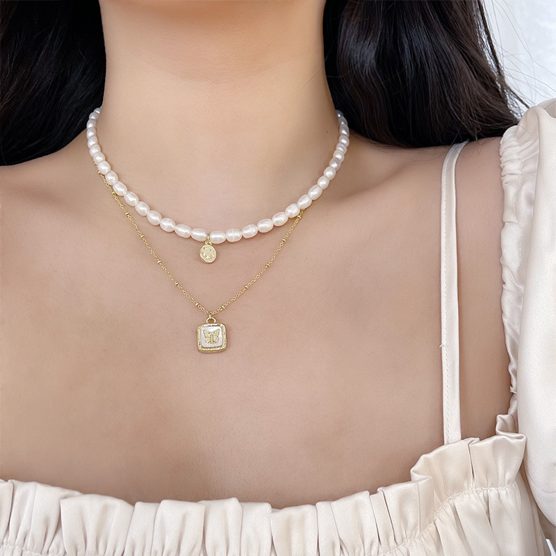 45g Weight Necklace Classification 1 Piece Quantity Daily Occasion Freshwater Pearl Material Heart Shape Pattern Women'S Gender Beaded Design Retro Style 1 Piece Retro Heart Shape Freshwater Pearl Beaded Necklace 23