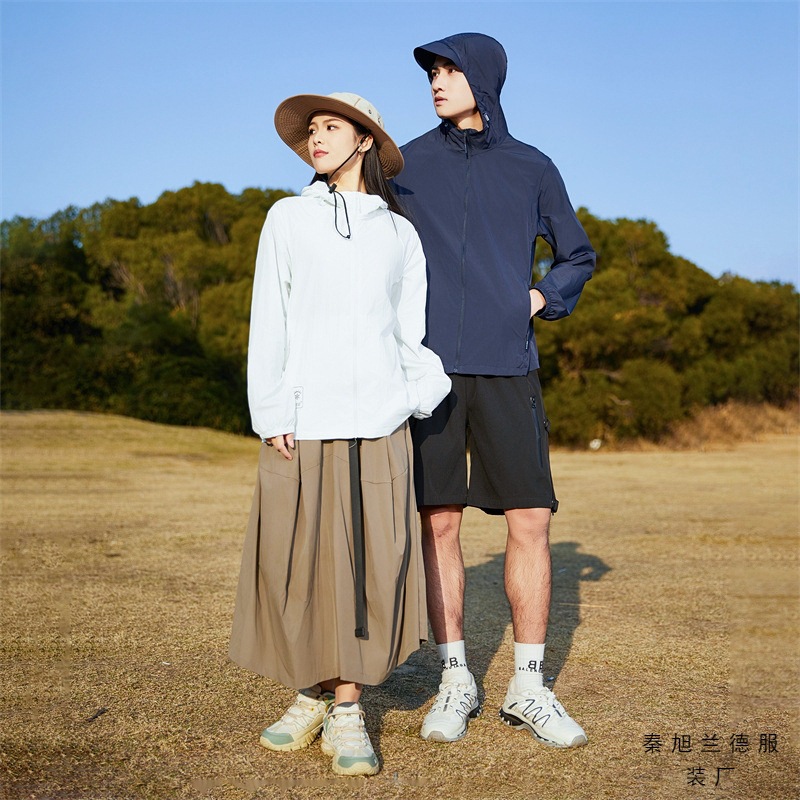 UPF50+ sun protection clothing for men and women, 2025 new summer UV protection loose thin outdoor mountain-style sun protection clothing for men