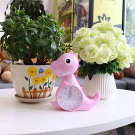 可爱闹钟恐龙造型儿童时钟床头钟卡通床头钟懒虫起床小学生钟K11