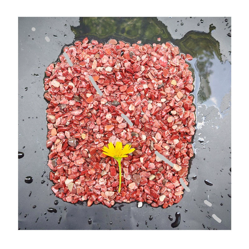 Поставка красного камня куриная кровь красная галька для ландшафта с красными деревянными напольных склеями