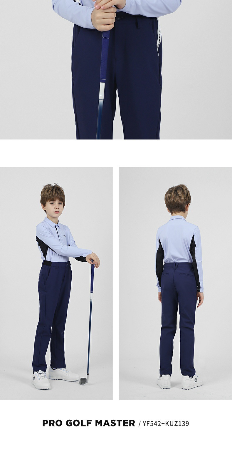 Áo golf dài tay trẻ em PGM – áo thun thể thao bé trai thiết kế ve áo mềm mại — YF542-màu xanh nhạt, YF542-màu xanh nước biển, YF542-màu trắng chi tiết 8