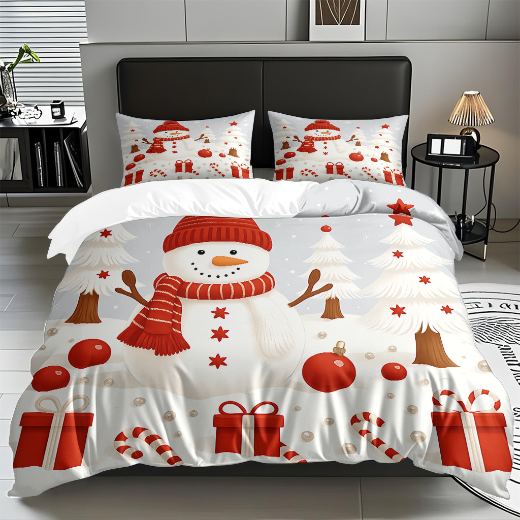 TEMU / JIT impresión digital transfronteriza HD Navidad pro piel suave colcha de cama kit para diseñar venta directa de fábrica