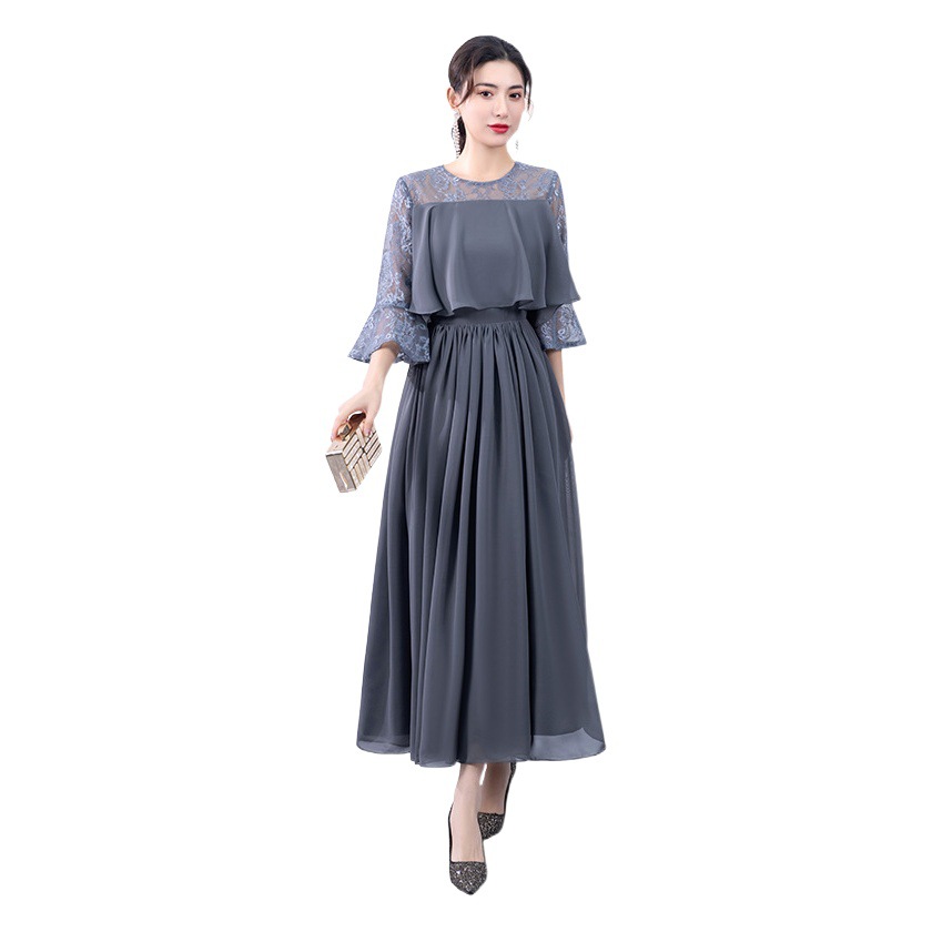 AliExpress vestido mujer 2025 nuevo temperamento de manga larga vestido de mujer elegante anfitrión vestido de noche transfronterizo