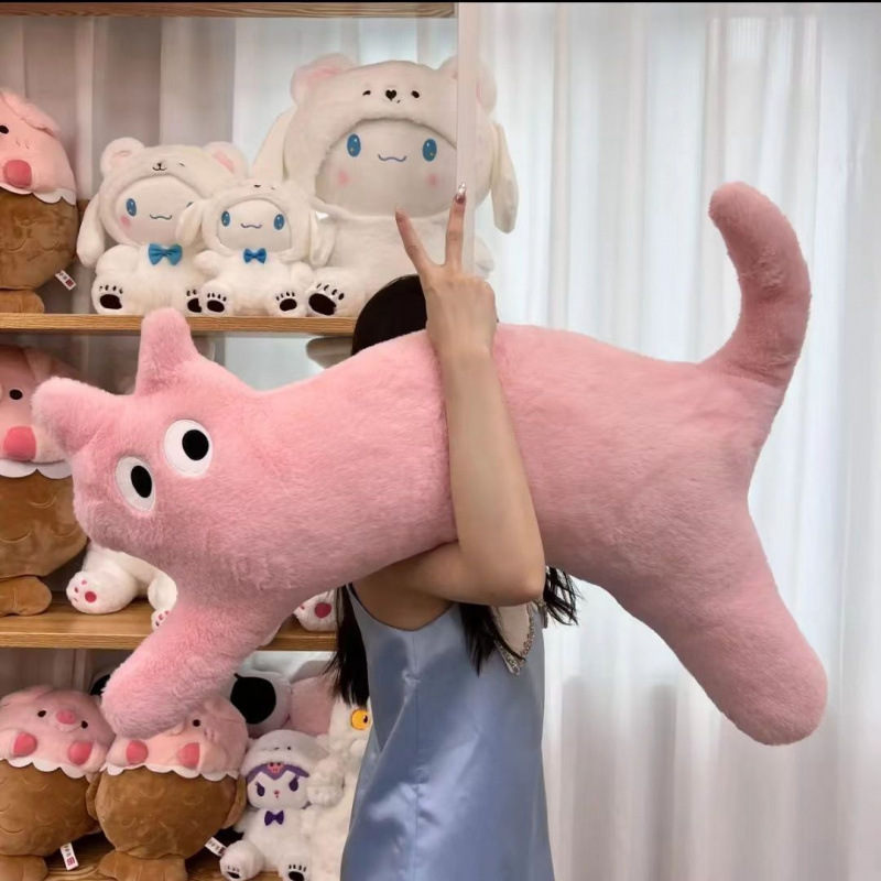 風ミルクパフ猫枕ぬいぐるみかわいいピンクの花ソファ寝室の枕誕生日|undefined