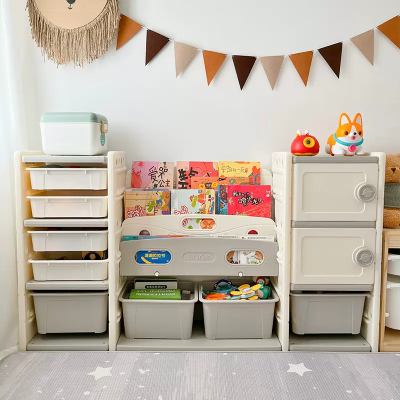儿童玩具收纳架落地家用宝宝多层置物玩具架书架大容量整理储物柜