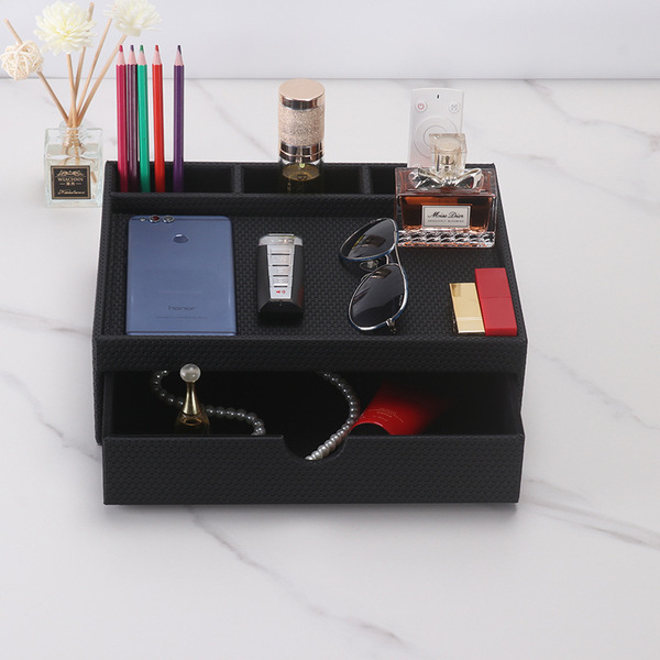 Creative home leather desktop storage box room bedside table items…