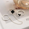 Black chain, wedding ring, brand fashionable set, European style, wholesale