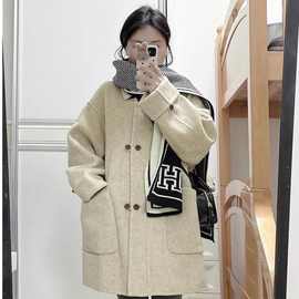 2025新款简约风呢子大衣女中长款设计时尚休闲正流行潮流呢子外套