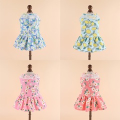 Pet dog clothes spring suit spring and summer thin version with leash dress for small dogs, cats, Teddy, Bichon, Shih Tzu