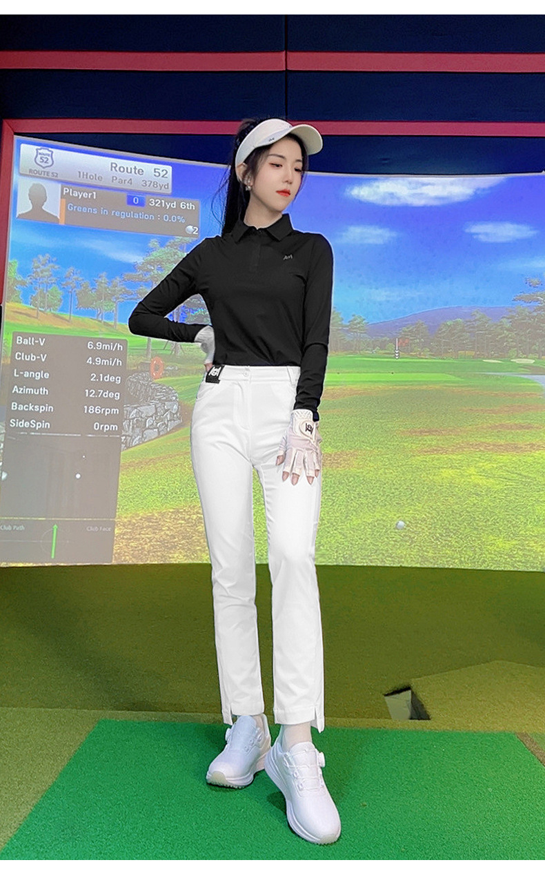 Áo thun dài tay golf nữ đàn hồi cao thoải mái — YF739 [vừa vặn liền mạch/thoải mái đàn hồi cao] áo màu đen, YF739 [vừa vặn liền mạch/thoải mái đàn hồi cao] áo màu trắng, YF739 [vừa vặn liền mạch/thoải mái đàn hồi cao] áo màu xanh nhạt chi tiết 19
