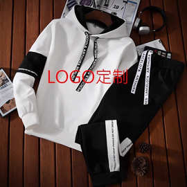 卫衣套装男士秋季新款连帽休闲长裤韩版青年修身个性帅气两件套潮