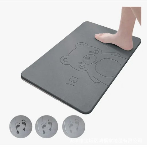 Transfronterizos rasgadas de barro de diatomita suave esterilla de suelo de baños europeos y estadounidenses antideslizante esterilla de absorción de agua alfombra cocina esterilla