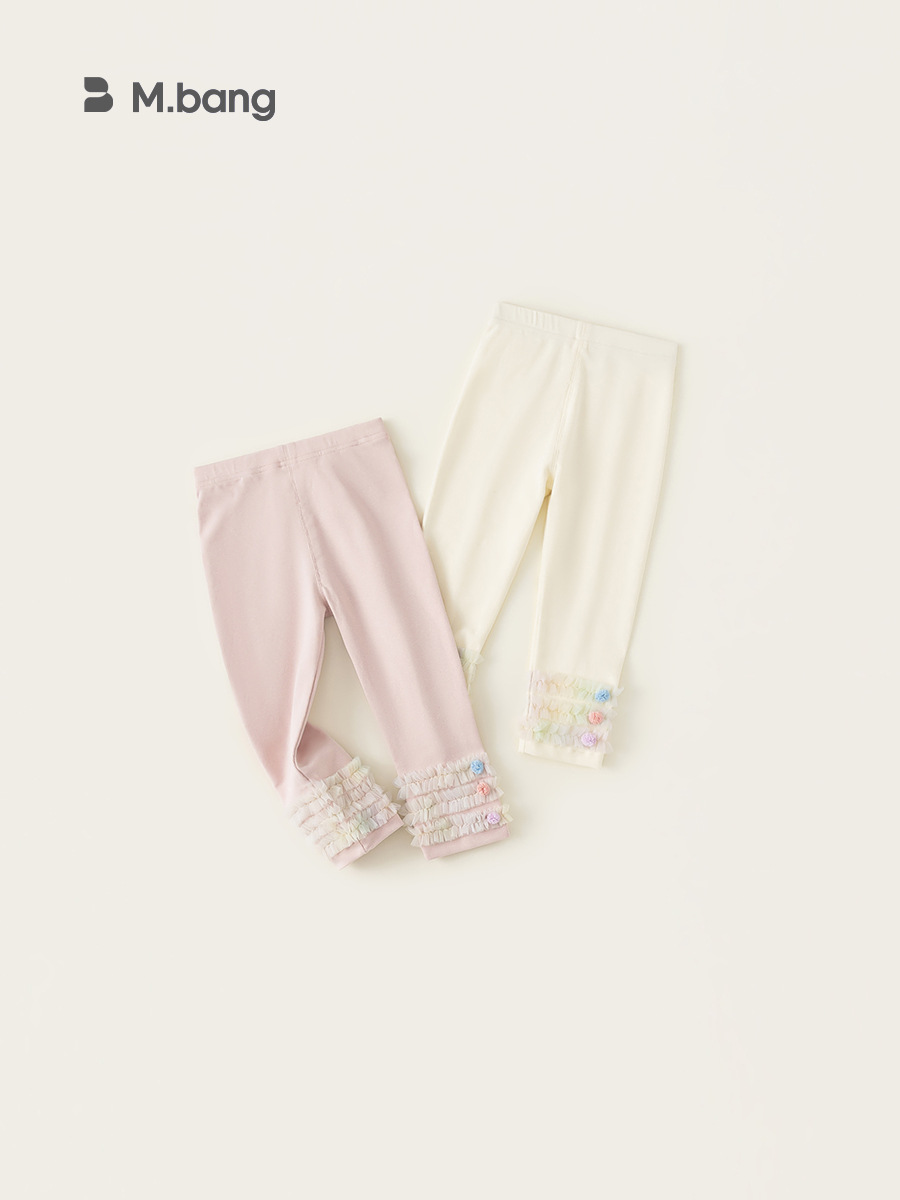 Youbao ropa para niños leggings para niñas primavera y otoño nuevos pantalones de encaje de malla para niños pantimedias de color sólido para niñas