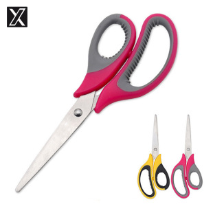 Household stainless steel scissors multifunctional office scissors rubber plastic handle scissors in stock direct supply