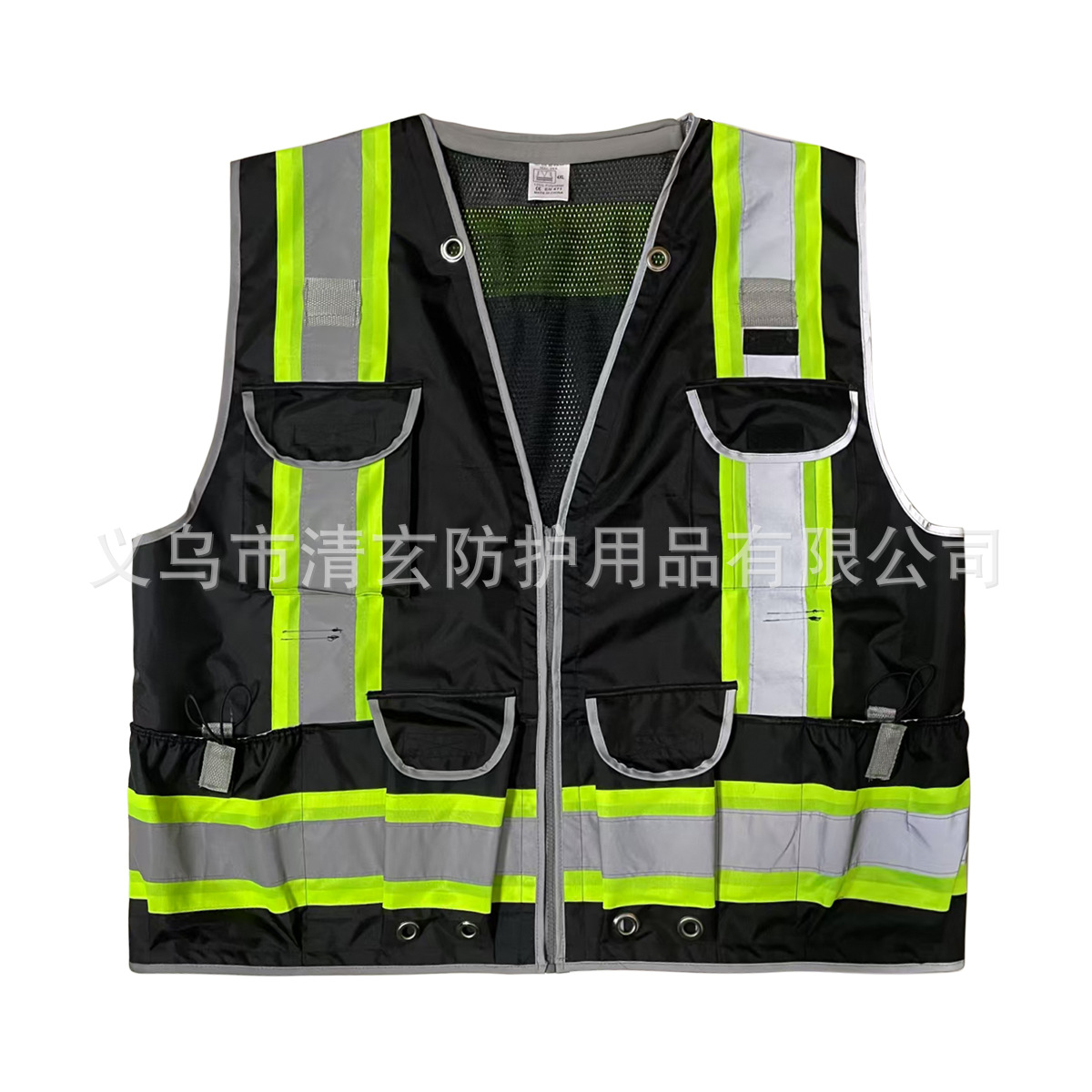 chaleco reflectante de alta calidad chaleco reflectante transfronterizo ropa americana impresión de construcción de herramientas de protección de tamaño completo