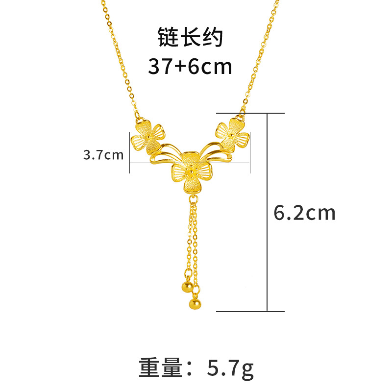 Estilo antiguo arena oro Sansheng flor borla collar vintage Flor del todo-fósforo de las mujeres populares estilo chino Yiwu joyería suministro