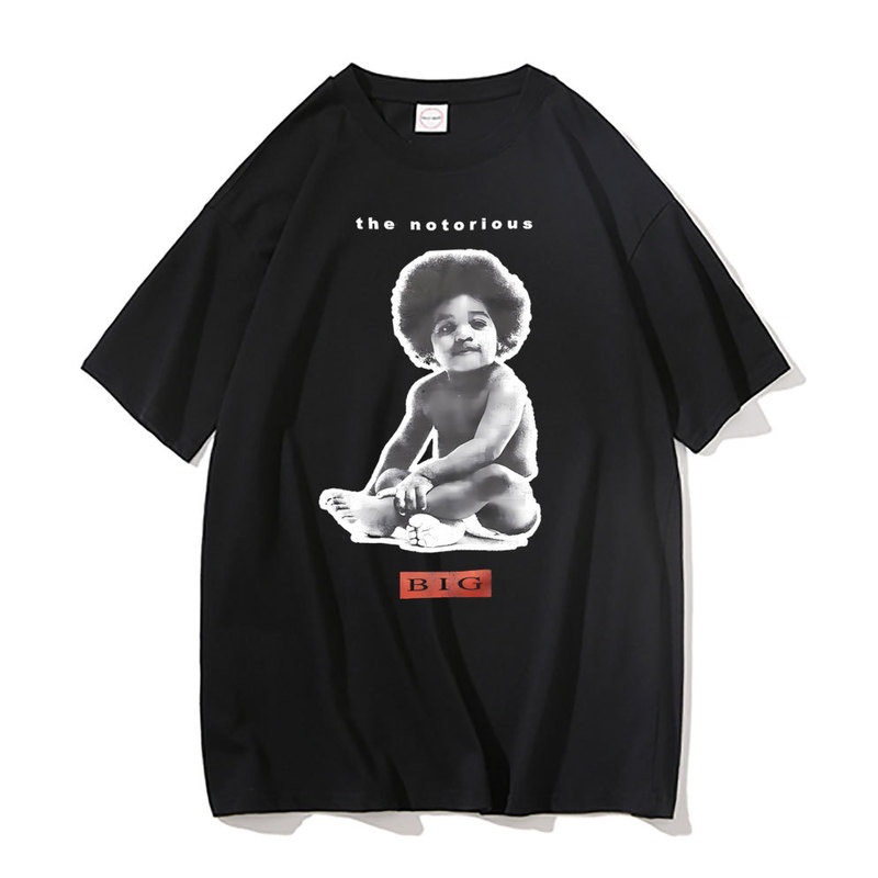 Rapper the Notorious Big Poppa Graphic T-Shirt Men's Rap Oversized Short Sleeve Biggie