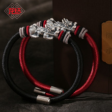 龙结新款足银貔貅手工编织九乘迦叶金刚结复古时尚轻奢潮感手链男