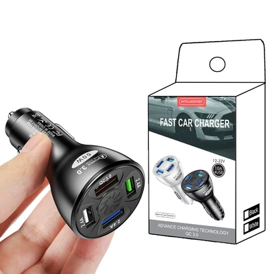 Mobil şarj cihazları Charge QC 3.0 4.0 - 4usb-fast-charge-black-small-white-box-packaging-no-inner-support