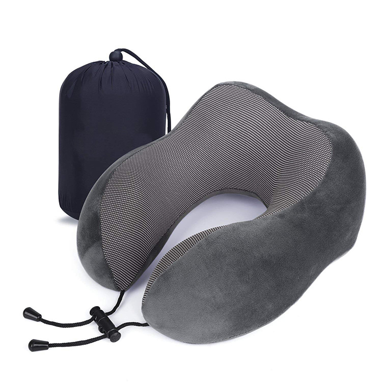 Almohada en forma de U transfronteriza almohada de viaje de negocios almohada de memoria en forma de U rebote lento protección del cuello espacio almohada de espuma de memoria regalo al por mayor