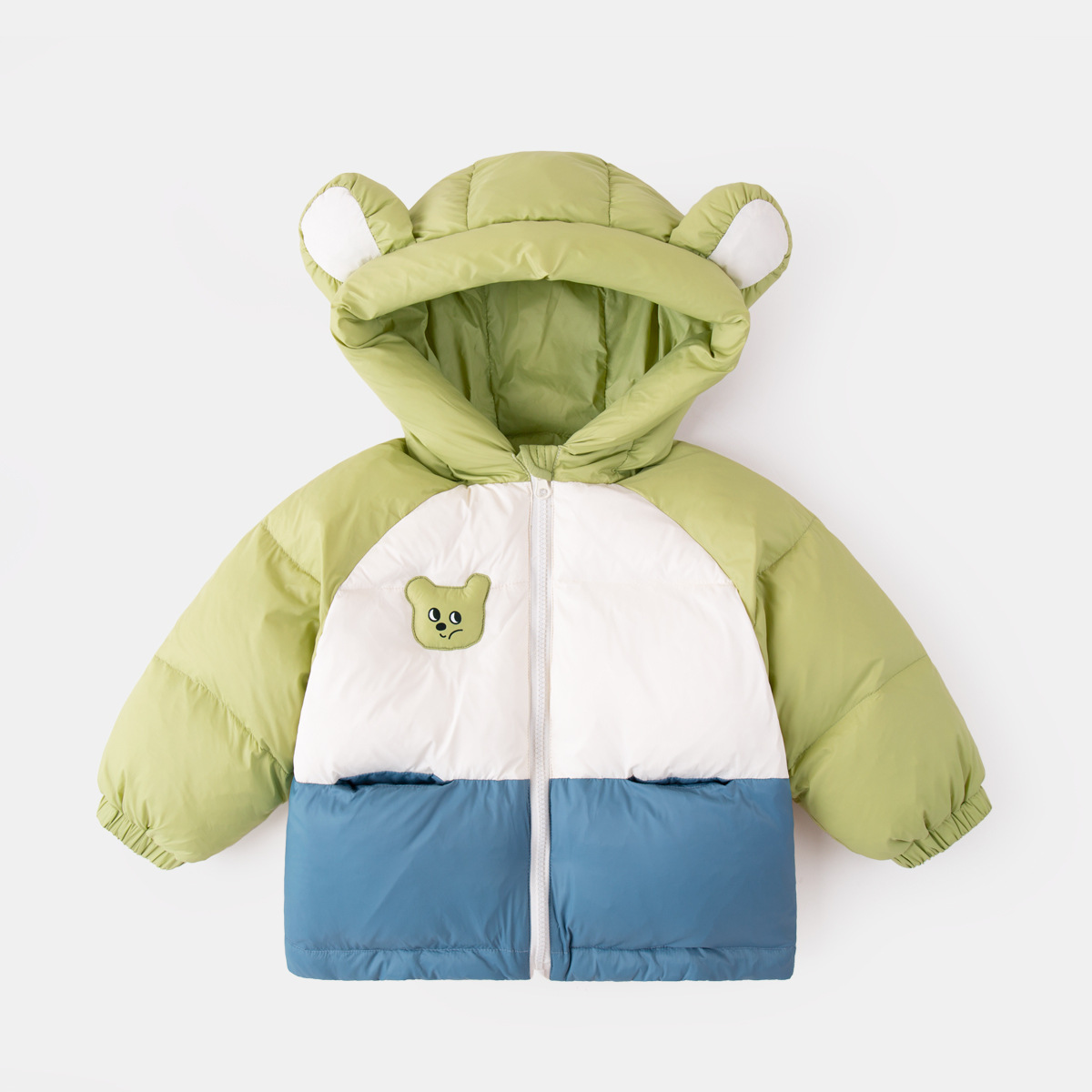 [Nuevo estándar nacional] Chaqueta de plumón de tres pruebas para niños, ropa de invierno para niños, chaqueta de plumón de pato para niñas, top con capucha para bebés